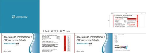 Aceclofenac, Paracetamol and Chlorzoxazone Tablets, Packaging Type : Blister