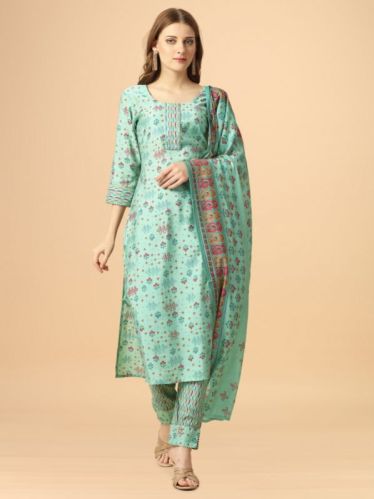 Digital Printed Cotton Kurti Pant Dupatta, Occasion : Partywear