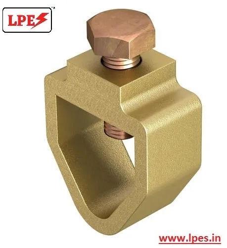 Metallic-Yellow Brass Earthing Clamp