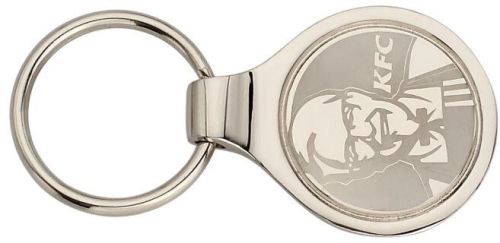 Nickel Printed Zinc KFC Keychain, Shape : Round