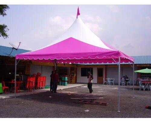 Pink PVC Pagoda Canopy, Pattern : Plain