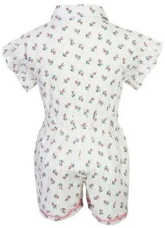 White Girls Mini Jumpsuit, Size : 2-3, 4-5, 6-7, 8-9