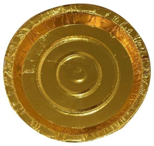 10 Inch Golden Paper Plate, For Event Party Supplies, Utility Dishes