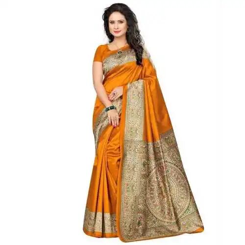 Checked Bhagalpuri Silk Saree, Occasion : Casual Wear