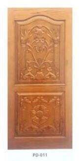 Hinged Polished Teak Wood Carving Door, For Home