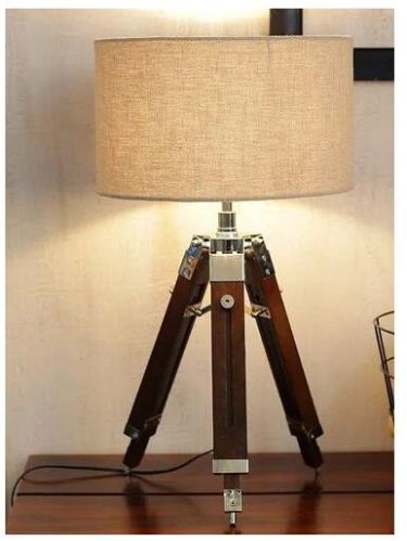 Brown Wooden Table Lamp, For Home