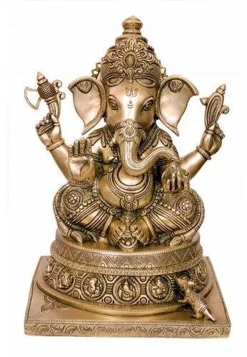 Brass Ganesha Statue 5 inch for Decoration