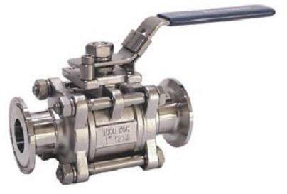 Pharma 3 Piece Design 2 Way TC End Ball Valve