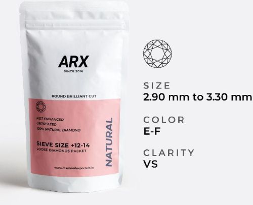 Sieve Size +12-14 E-F Color VS Clarity Natural Loose Diamond