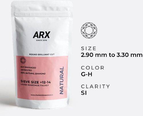 Sieve Size +12-14 G-H Color SI Clarity Natural Loose Diamond