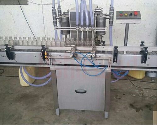 Pneumatic Polished Mild Steel Semi Automatic Filling Machine, For Bottle Water, Soft Drink, Pressure : Low Pressure