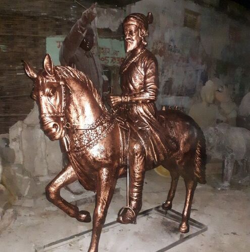 Fiber Shivaji Maharaj Statue, Color : Brown