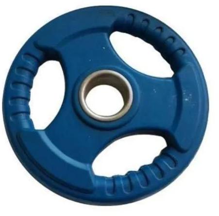 Blue Round Rubber Encased Iron 3 Cut Weight Plate, For Gym, Feature : High Strength, Optimum Quality