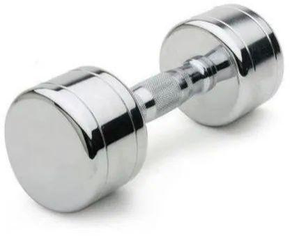 Silver Round Polished Steel Dumbbells, For Gym Use, Feature : Hard Structure, Rust Proof