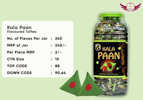 Global Solid Kala Paan Flavoured Toffee, Taste : Sweet