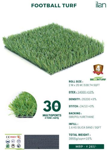 30 Mm Multisports Artificial Grass, Length : 0-25 Mtr