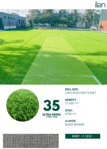 35 Mm Ultra Green Artificial Grass, Size : Multisize
