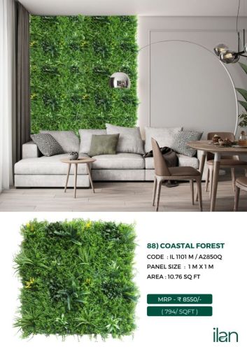Coastal Forest Green Wall, For Indoor, Outdoor, Feature : Durable, Easy To Place, Fad-less, High Strength