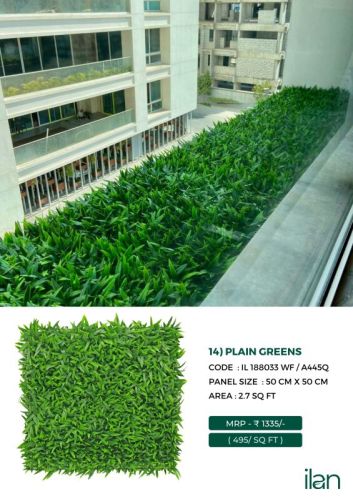 Plain Greens Green Wall, For Outdoor, Feature : Durable, Easy To Place, Fad-less, High Strength, Perfect Shape