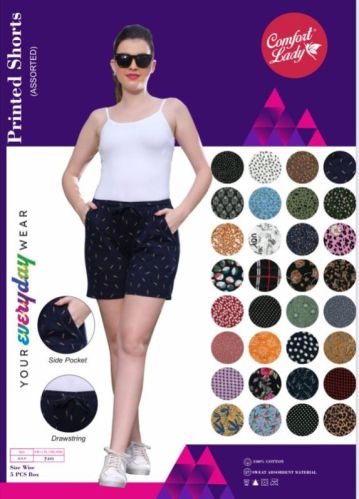 Cotton Ladies Printed Shorts, Technics : Machine Made