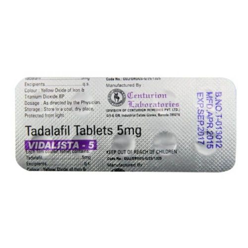 Vidalista 5 Mg Tablets, Packaging Type : Blister