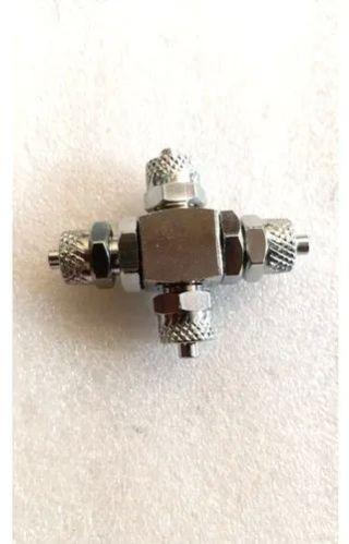 Tube Nut Pipe Cross Connector, Color : Silver