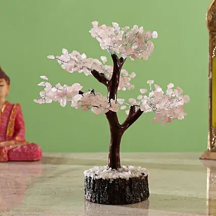 Rose Quartz Tree, Color : Pink