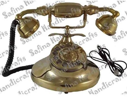 Brass Antique Round Telephone, Color : Golden