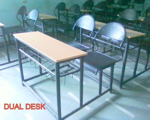 Plain Steel Dual Desk Bench For School, Home