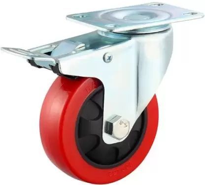 Abms Plastic Metal Caster Wheel With Stopper, For Optimum Weight, High Tensile, Shape : Round