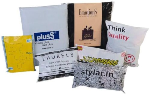 White Printed Plastic Courier Bags, For Delivery, Size : Customized