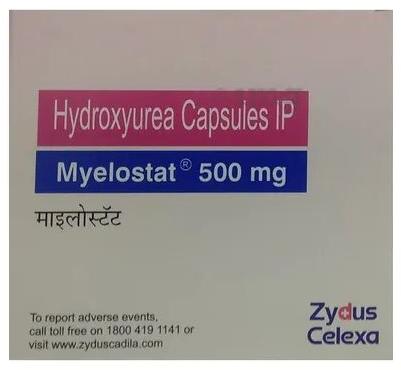 HydroxyUrea 500 Mg (Myelostat 500mg), Packaging Type : Strip