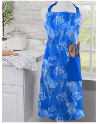 Designer Blue Printed Apron, Size : 24