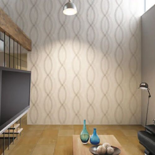 Non-Woven Decorative Wallpaper, Color : White