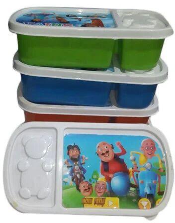 Printed Plastic Lunch Box, Feature : Microwavable, Electric Heatable