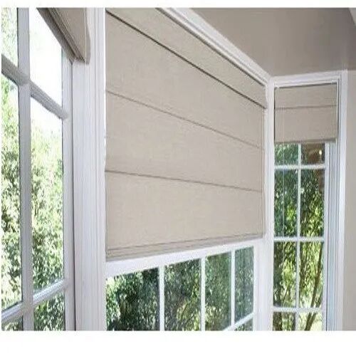 Polyester Roman Roller Blind, For Home, Restaurant, Pattern : Plain