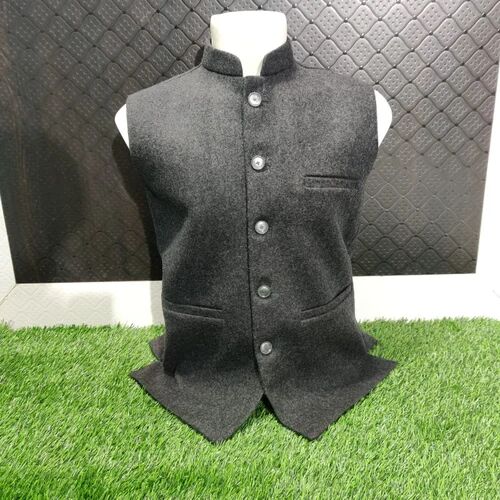 Plain Mens Black Woolen Waistcoat, Occasion : Party