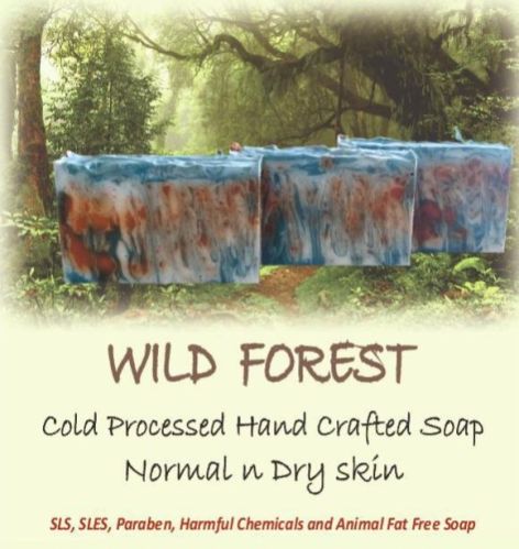 Samsara Naturals Solid Rectangular Wild Forest Handmade Soap, For Bathing, Packaging Type : Paper Box