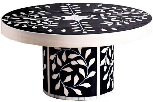 Premium Floral Design Resin Inlay Round Cake Stand From Tradnary