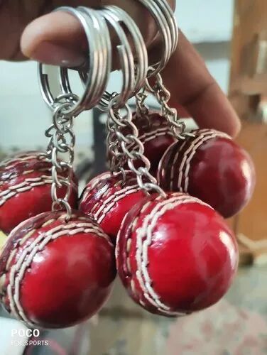 Round Ball Keychain, Color : Red