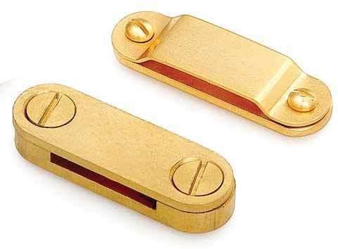 Brown Rectangle Polished Brass Tape Clips, For Industrial, Certification : ISI Certified