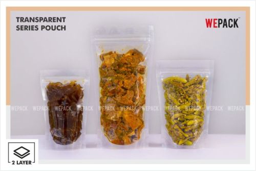 Transparent Stand Up Zipper Pouch For Food Packaging