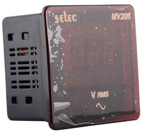 Black Selec Digital Voltmeter, For Control Panel Indication, Display Type : LED