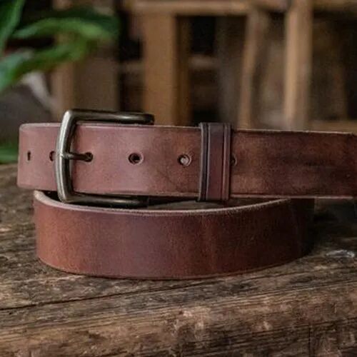 Men Leather Belt, Color : Dark Brown