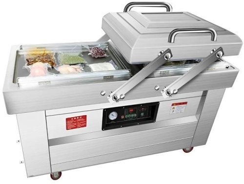 Silver Semi Automatic Double Chamber Vacuum Packing Machine