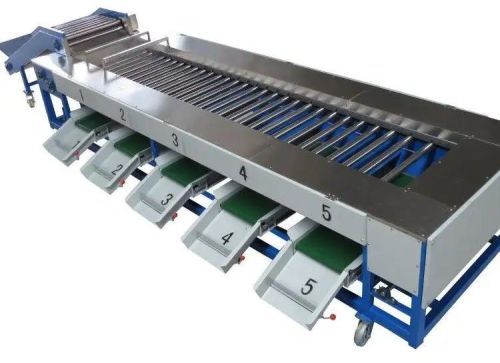 Stainless Steel Roller Size Grading Machine, Color : Silver