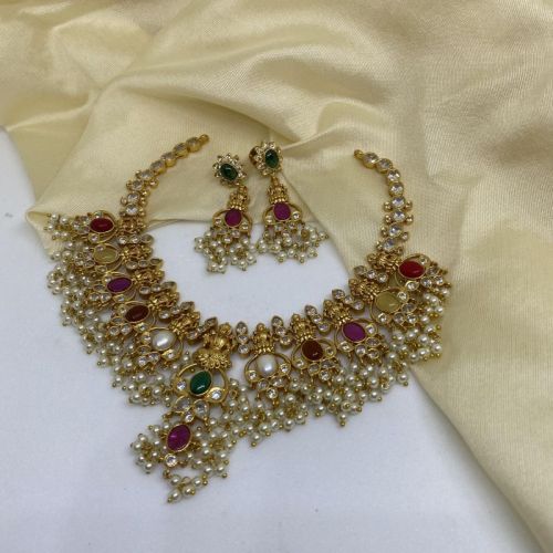 Brass KJD-004 Necklace Set, Occasion : Party, Wedding