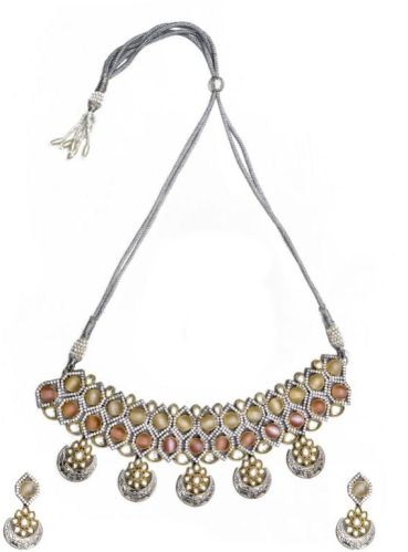 Rodium KJD-020 Necklace Set, Occasion : Party, Wedding