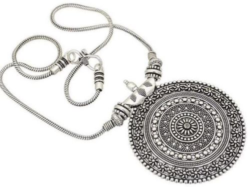 Polished Brass Silver Oxidized Pendant, Occasion : Party Wear