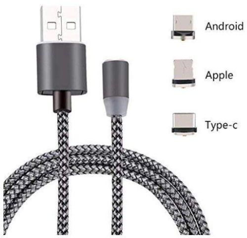 Silver Magnetic Fast Charging Cable, Length : 3.3ft